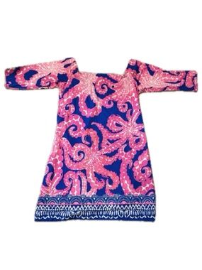 Lilly Pulitzer Pink and Royal Blue Octopus Dress